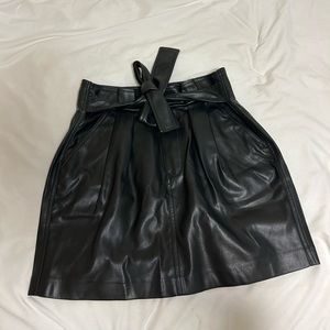 Black leather skirt